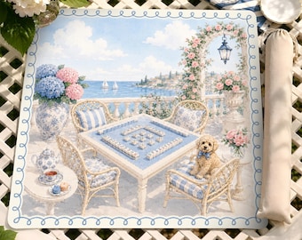 Tappetino da Mahjong per serate di gioco, elegante superficie di gioco per il gioco americano con tessere, accessorio perfetto per gli appassionati di Mahjong