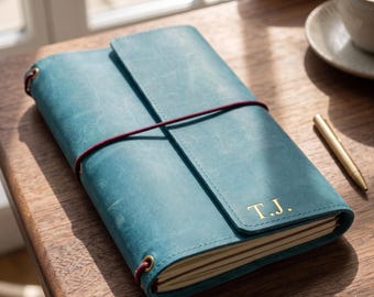 Gepersonaliseerde A5-dagboekomslag van veganistisch leer, hervulbare notebookomslag