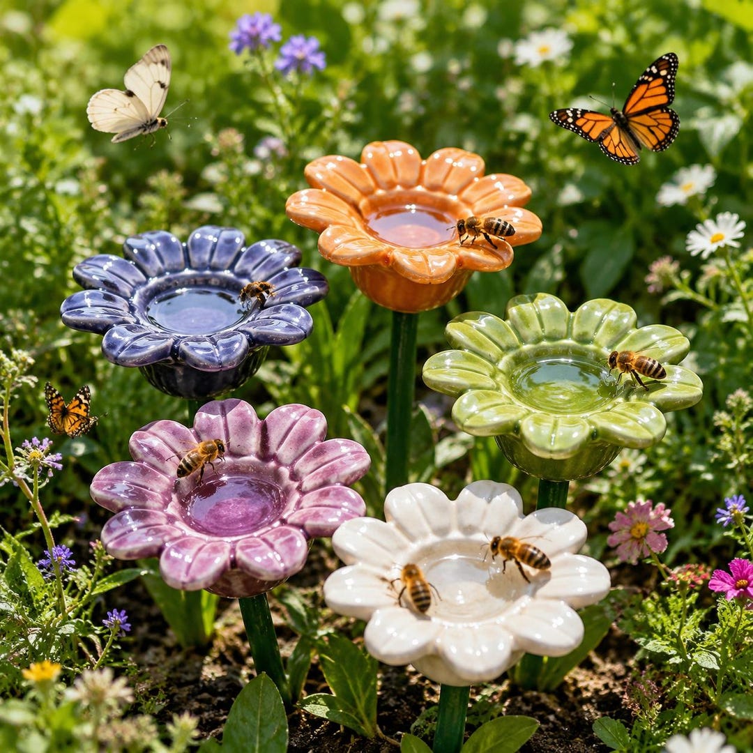 Ceramic Flowers Watering Station