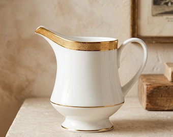 Vintage Noritake Contemporary Metropolitan Gold 4337 Creamer Fine China Sri Lanka Replacement Piece