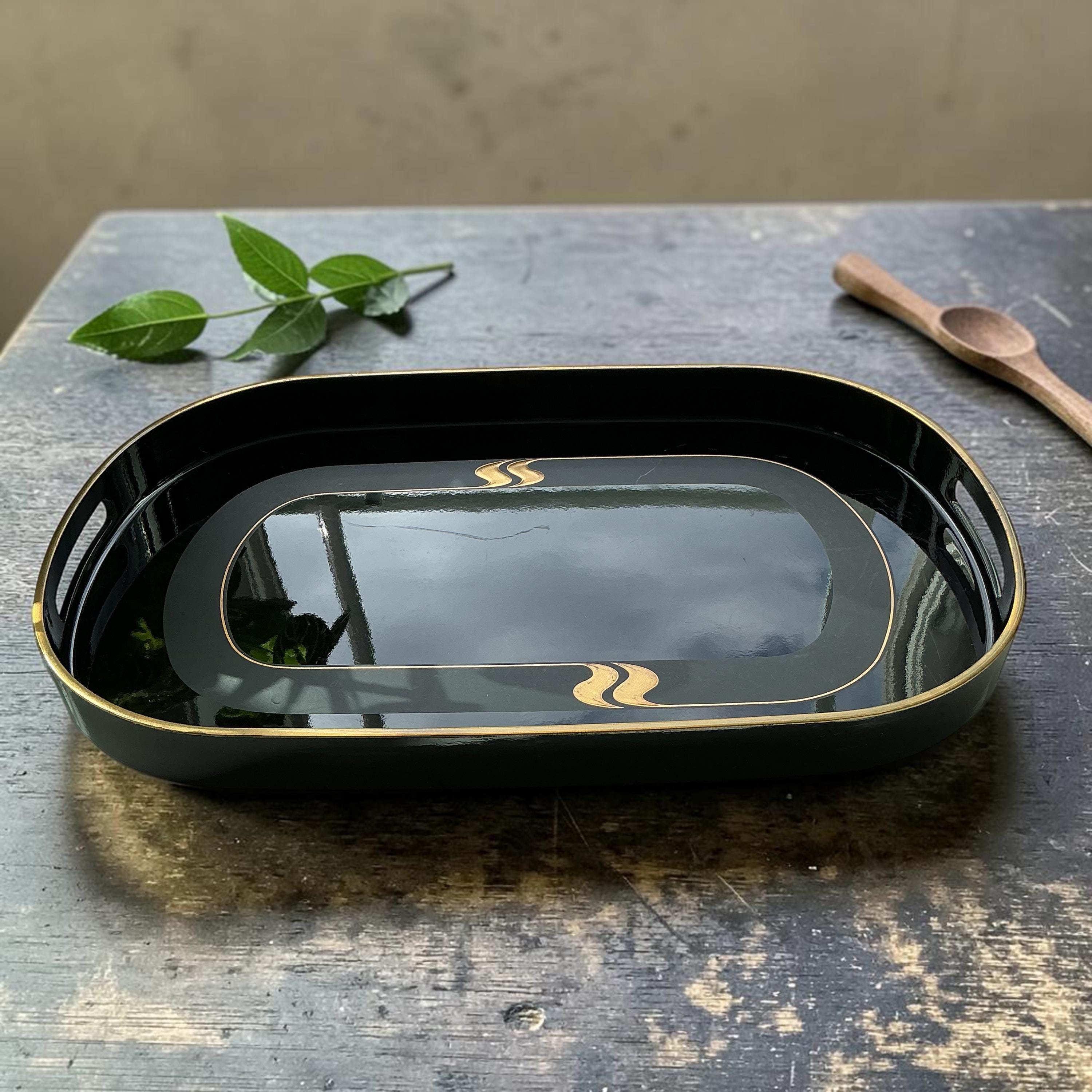 Japanese Black Lacquer Tray - Etsy