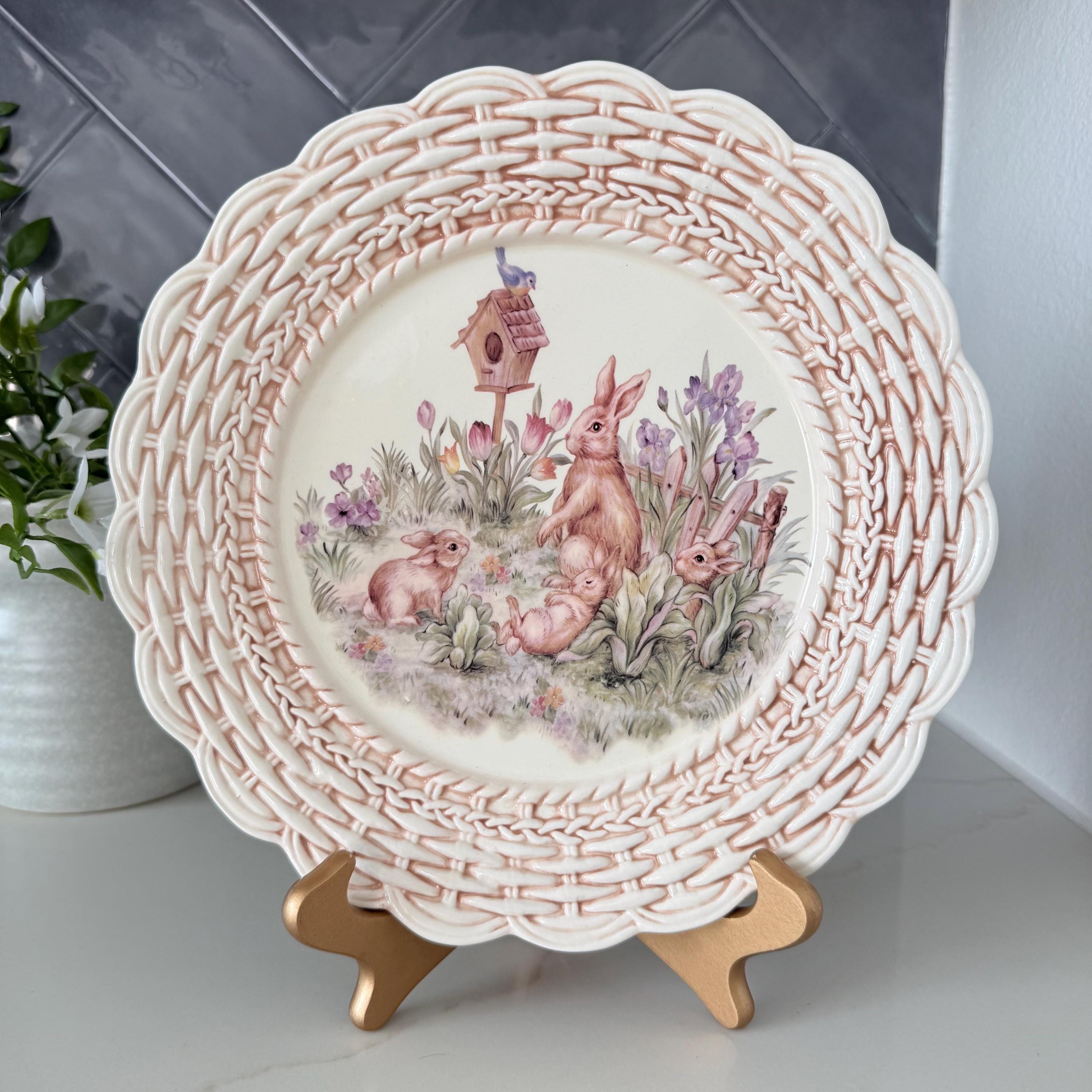 Vintage Bunny Dinnerware Cracker Barrel Easter Treasures Spring Cottage