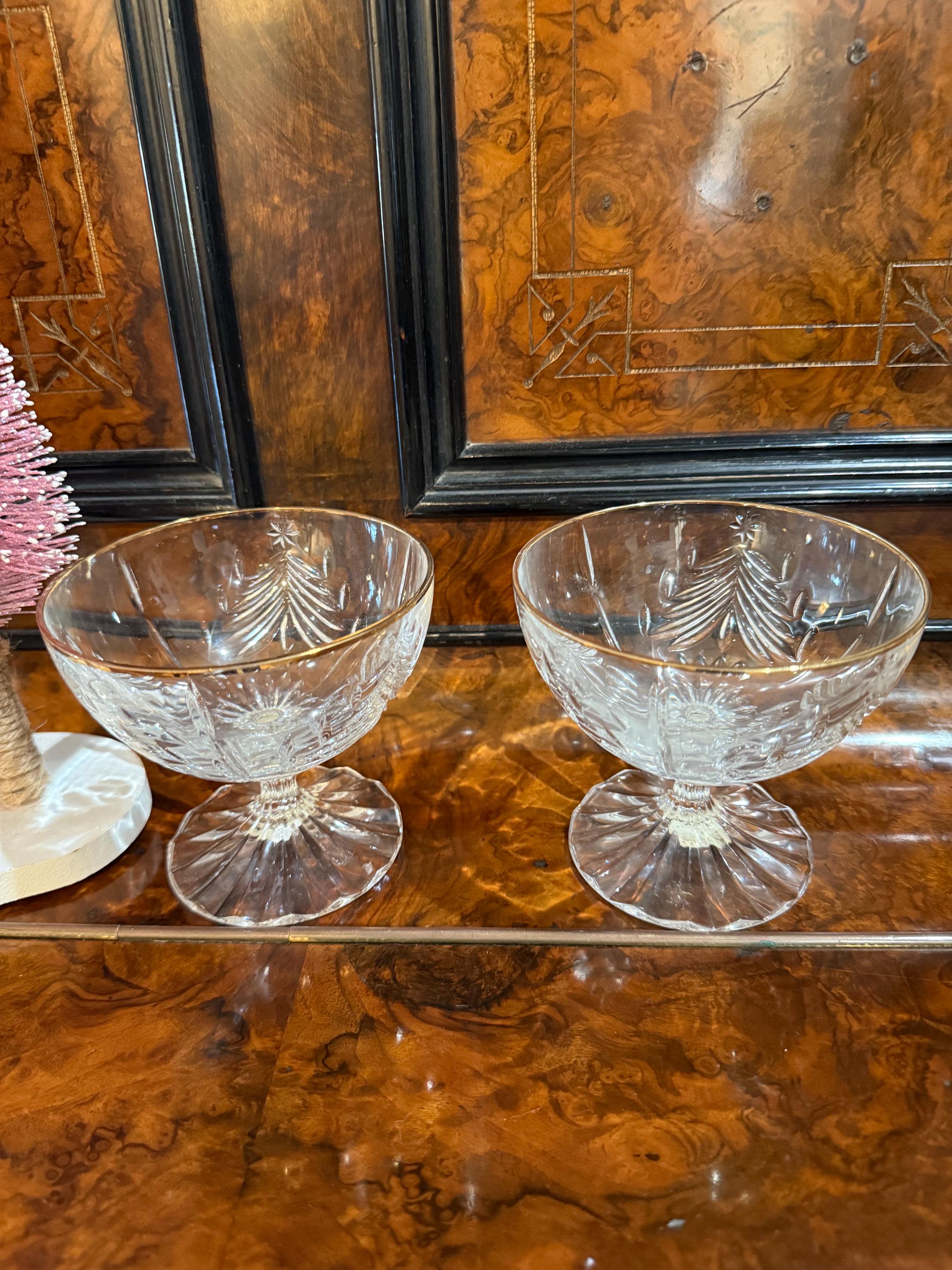 Small crystal dessert cups vintage - Etsy 日本