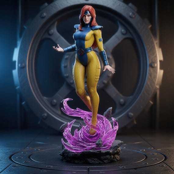 Psychic Energy Heroine STL – Telekinetic Collector Statue 3D Print Model Pre-Supported