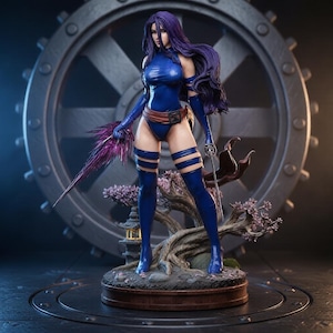 Mystic Blade Warrior STL – Elegant Psychic Assassin Collector Statue 3D Print Model