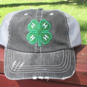 4-H Glitter Clover Hat Embroidred