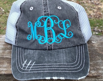 Monogram Truckers Hat Embroidered