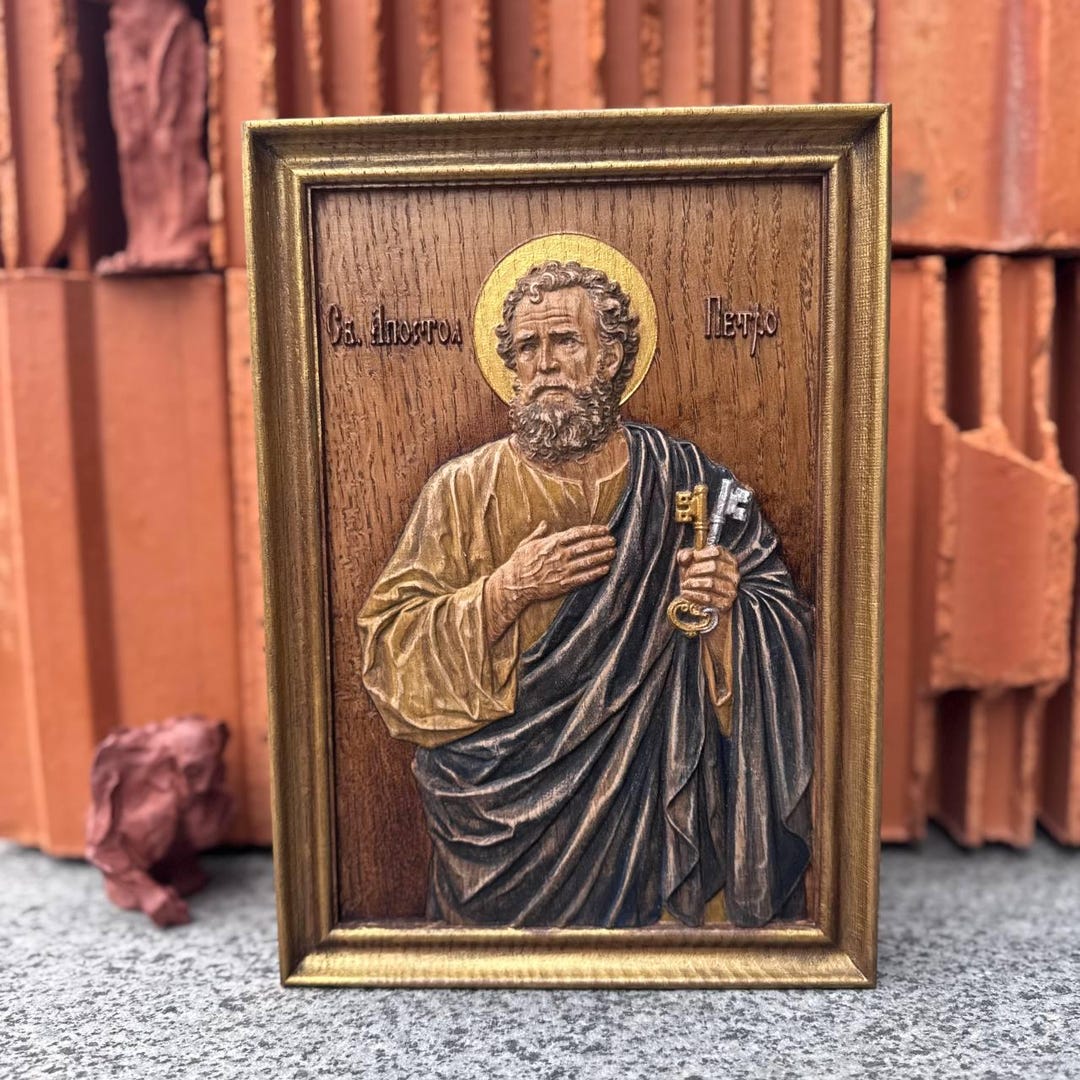 Saint Peter the Apostle Icon | Hand-painted Wooden Catholic Icon ...