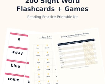 Sight Word Flashcards | 200 Dolch Sight Words, Games & Reading Practice, Progress Tracker