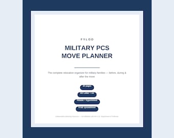 Military PCS Move Planner Digital, Printable Relocation Checklist, Moving Organizer PDF, Google Sheets PCS Tracker