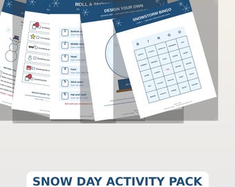 Snow Day Activity Pack Printable, Winter Worksheets for Kids, Snow Day Coloring Pages, Preschool Kindergarten Craft Homeschool Activity