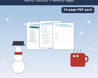 Winter Bucket List Printable | 100+ Cozy Family Activities Checklist, Kids Memory Book Instant Download