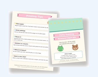 Potty Training Kit Ages 2-4 | Printable Reward Chart, Routine Visuals, Certificate for Toddlers