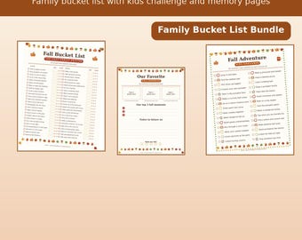 Fall Bucket List Printable Bundle | 50 Screen-Free Autumn Activities for Families and Kids