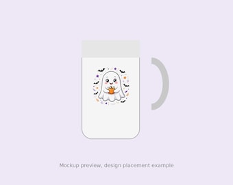 Ghost PNG Halloween Sublimation Design | Cute Spooky Season Shirt PNG, Clipart