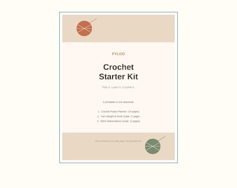 Crochet Planner PDF, Yarn Inventory and WIP Tracker, Project Log, Stash Organizer Digital Download