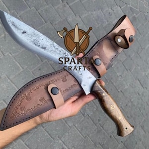 Custom Handcrafted Kukri Machete 5160 Hand Forged Spring Steel with Leather Sheath, Anniversary Gift, Birthday Gift, Personalized Gift knife
