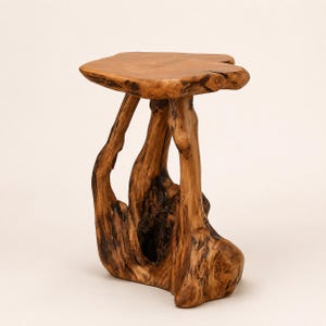 Rustic Cedar Root Side Table | Live Edge Accent Stool | Natural Wood Plant Stand | Boho Farmhouse End Table | Unique Handmade Home Decor
