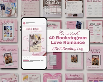 Romance Bookstagram Pink Aesthetics Seamless Carousel：Editable Canva Templates for Bookish Social Media Content