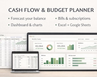 Cash Flow & Budget Planner Spreadsheet (Excel, Google Sheets)