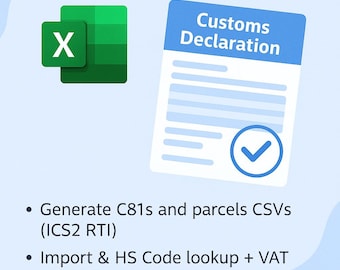 EU Customs Template: Import Export Excel Automation Tool (Digital Download)