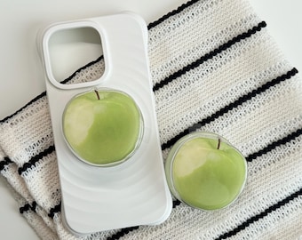 Green Apple MagSafe Phone Grip|Apple Kindle Grip Stand|Fruit Theme GripKawaii Minimal Aesthetic Holder|Cute iPhone Accessory|Gift for Her