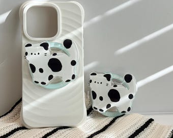 Cow Kitty MagSafe Grip: Kawaii Cat Magnetic Phone Kindle Charm Holder