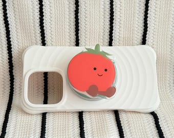 Tomato MagSafe Phone Grip|Tomato Magnetic Phone Stand|Fruit Character Phone Holder|Kawaii Tomato Grip|Kindle Grip|Cute Phone Accessory