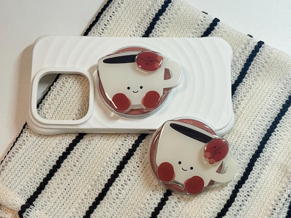 Coffee Mug MagSafe Phone Grip|Coffee Magnetic Cup Phone Holder|Kawaii Kindle Grip|Cute Phone Accessory|Kindle Stand|Gift for Coffee Lover