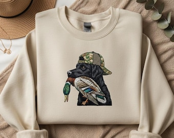 Duck Hunting Dog Embroidery File, Hunting Labrador Stitch Design, Camo Dog Machine Embroidery, Hunter Gift Pattern
