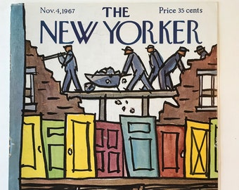 New Yorker Vintage Magazine Cover Nov 4 , 1967 Illustration Art Framable print Wall Art