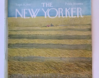 New Yorker Vintage Magazine Cover Sept 16 , 1967 Illustration Art Framable print Wall Art