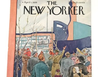 Portada de la revista New Yorker Vintage 1 de abril de 1939 Ilustración Arte Framable impresión Arte pared