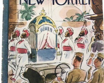 Portada de la revista New Yorker Vintage Mar 11, 1944 Illustration Art Framable print Wall Art