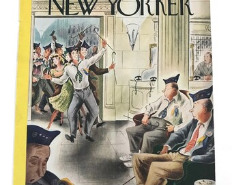 Portada de la revista New Yorker Vintage 30 de agosto de 1947 Ilustración arte framable impresión arte pared