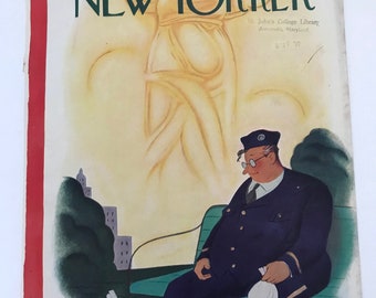 Portada de la revista New Yorker Vintage 18 de septiembre de 1937 Ilustración arte framable impresión arte pared
