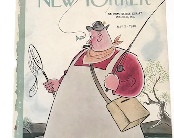 Portada de la revista New Yorker Vintage 6 de abril de 1940 Illustration Art Framable print Wall Art
