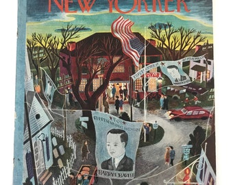 Portada de la revista New Yorker Vintage Nov 2, 1946 Illustration Art Framable print Wall Art