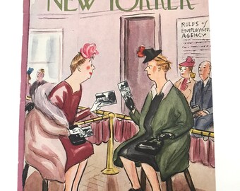 Portada de la revista New Yorker Vintage 22 de abril de 1944 Illustration Art Framable print Wall Art