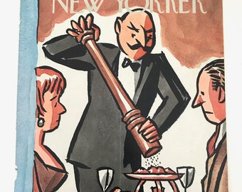 Portada de la revista New Yorker Vintage 18 de enero de 1964 Ilustración Arte Framable print Wall Art