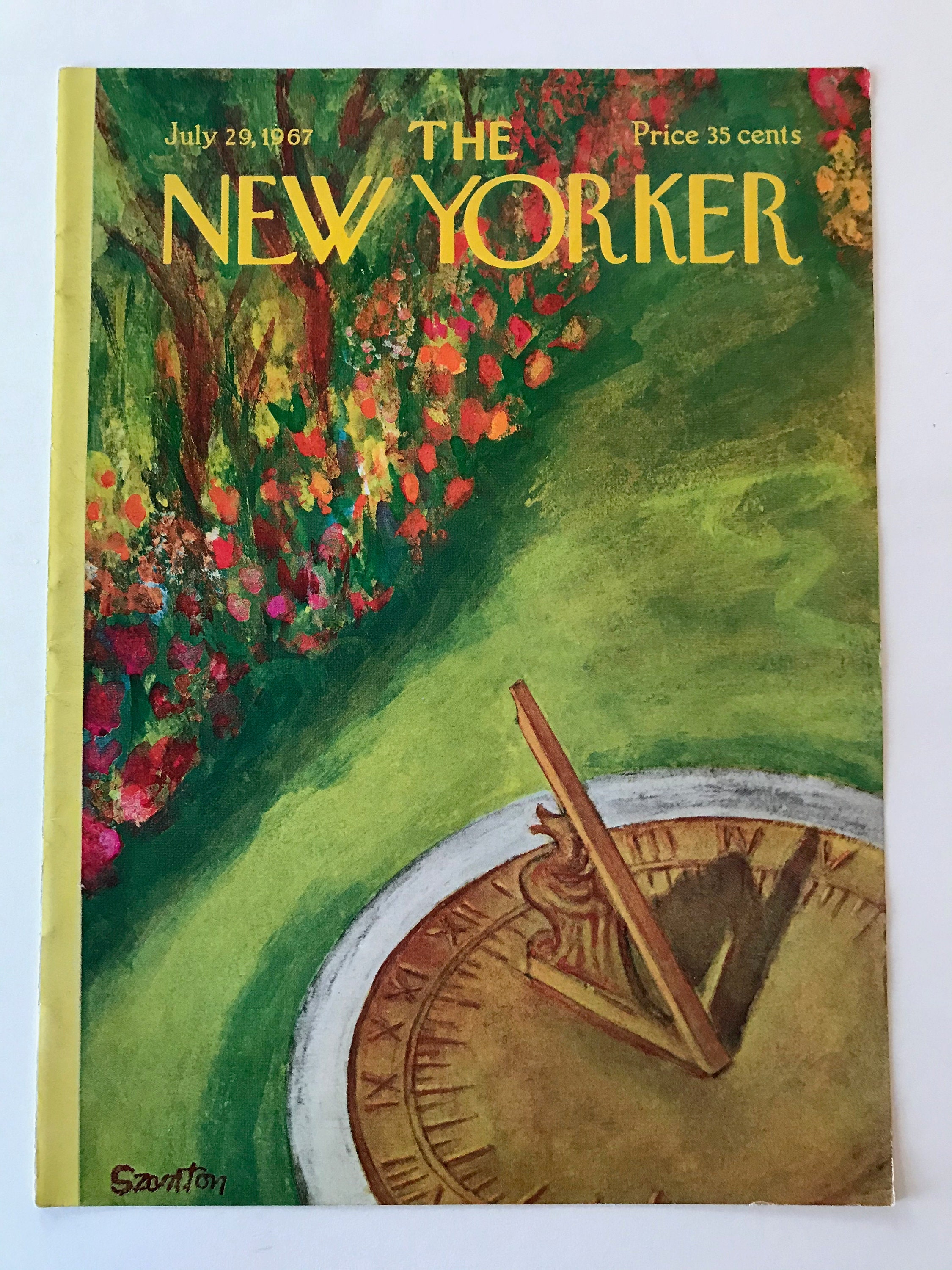 New Yorker Magazine Cover Vintage July 29, 1967 Illustration Art