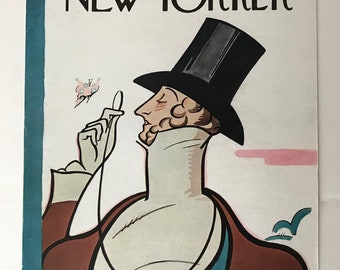 New Yorker Magazine Cover Vintage Feb 25, 1967 original, Illustration Art Framable print Wall Art