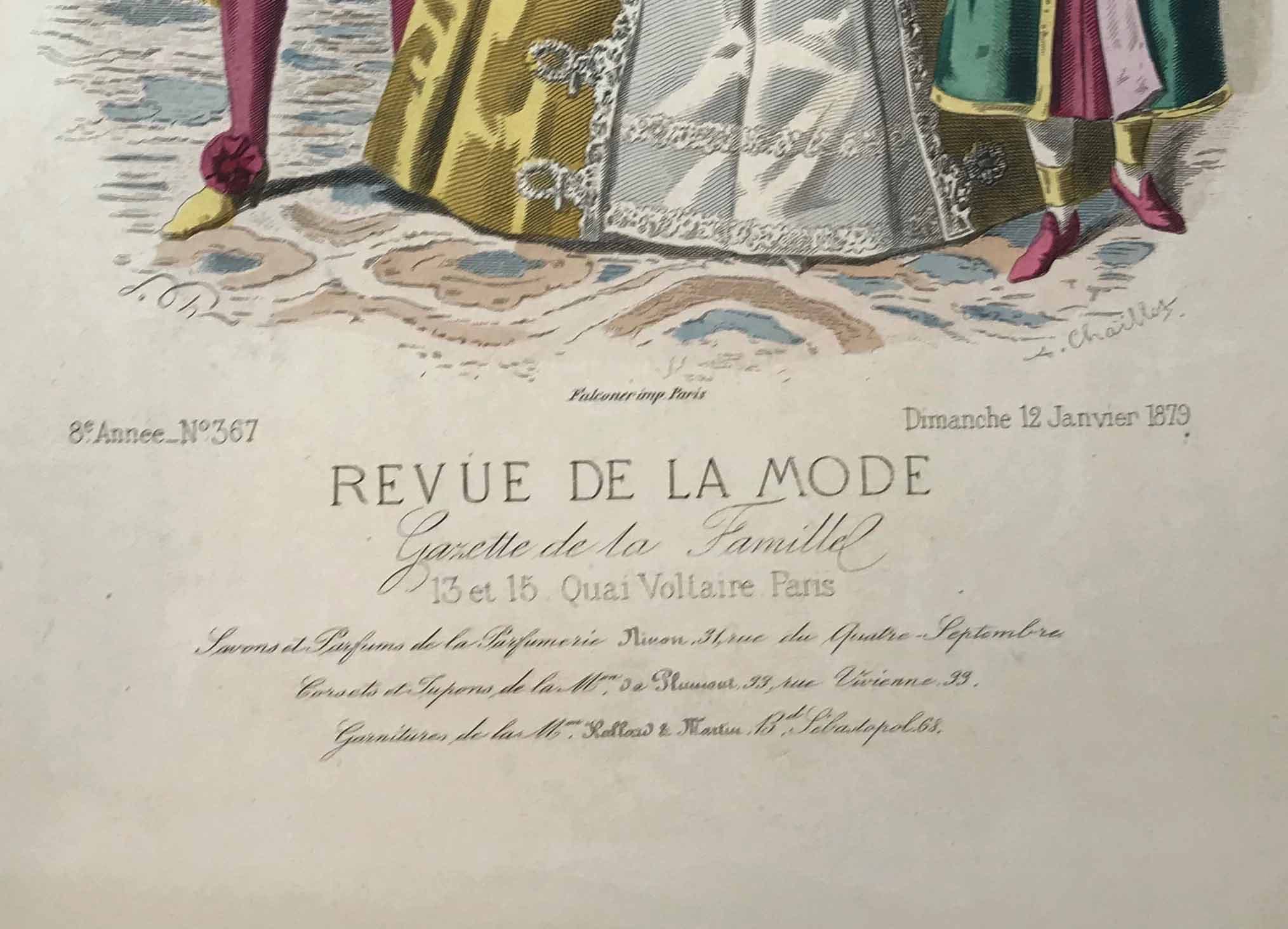 REVUE DE LA MODE 印刷物 1875 年 【商品番号③】 REVUE DE LA MODE 印刷物 1875 年 【商品番号③】