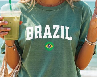 Camiseta Brasil | Camiseta Vintage Travel Vacation Comfort Colors®