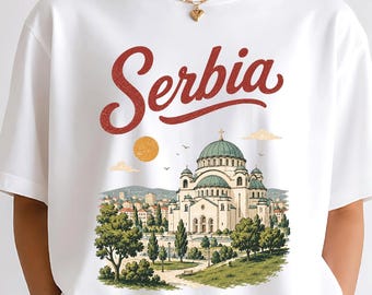 Serbia Travel Shirt, Belgrade Inspired Tee, Serbian Heritage Shirt, Balkan Travel Gift, Vintage Serbia Comfort Colors Tee