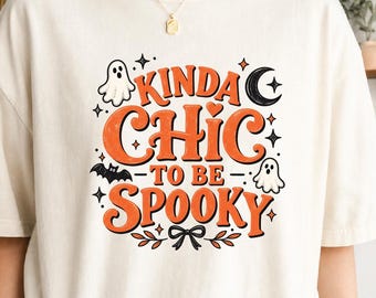 Funny Halloween Shirt, Chic Spooky Ghost Tee, Trendy Halloween Shirt, Spooky Season Gift, Comfort Colors Fall Tee