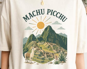 Machu Picchu Peru Shirt, Vintage Peru Travel Tee, Inca Ruins Shirt, Llama Travel Gift, South America Comfort Colors Tee
