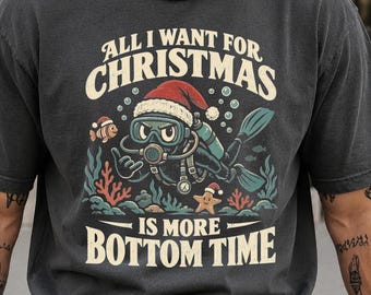 Christmas Scuba Diver Shirt, Funny Diving Christmas Tee, Scuba Lover Gift, Diver Holiday Shirt, Comfort Colors Christmas Tee