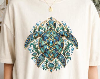 Sea Turtle Shirt, Ocean Lover Tee, Coastal Turtle Gift, Marine Life Shirt, Beach Vacation Comfort Colors Tee