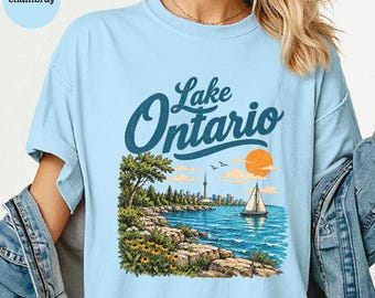 Lake Ontario Shirt, Canada Travel Tee, Toronto Lakefront Shirt, Great Lakes Gift, Vintage Ontario Comfort Colors Tee